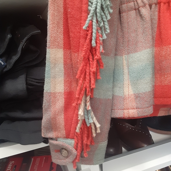 Ralph Lauren fringe western country navajo boho plaid wool jacket coat - Picture 5 of 10